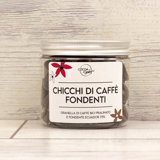 Chicchi di caffè al cioccolato fondente